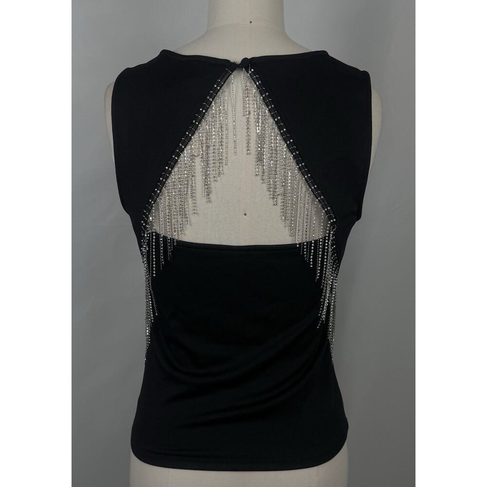 Buckle Sterling&Stitch M Gothcore Party‎ Festival Beaded Pearl Openback Tank Top